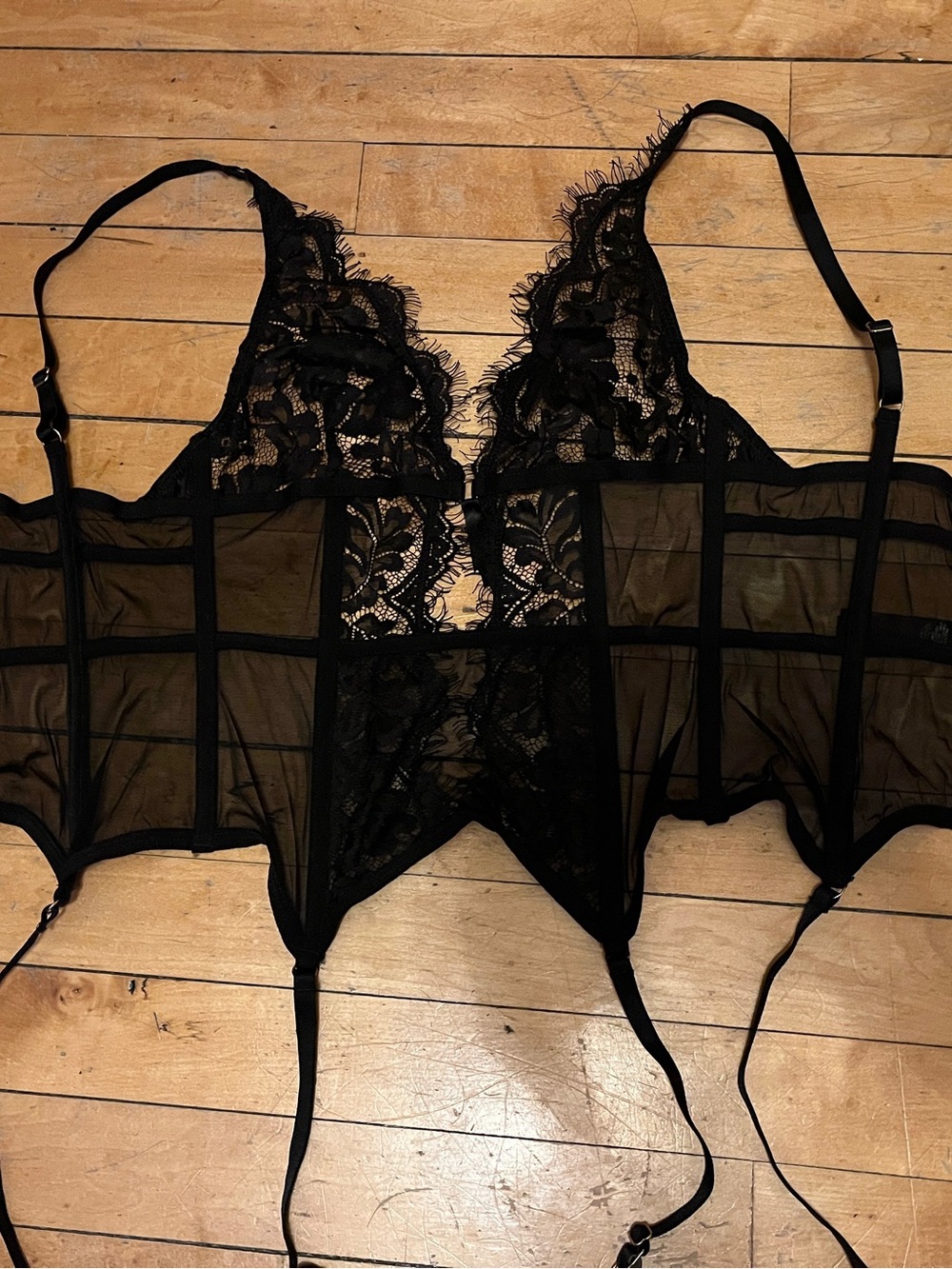 Bluebella Black Lace Garter Bustier